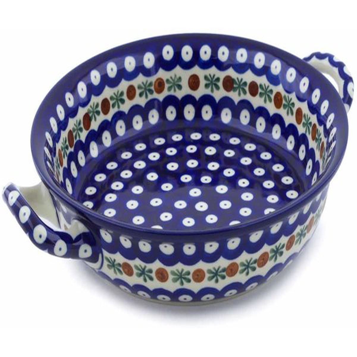 Polish Pottery Medium Round Baker with Handles Mosquito - Default Title